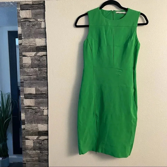 DVF lime green structure zippers dress - Picture 1 of 15